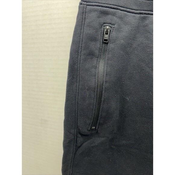 HOLLISTER Jogger Shorts Knit Black/Yellow Logo Zip Pockets Elastic Waist Mens L - Picture 5 of 9